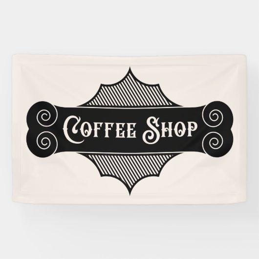 かわいいビジネスコーヒーショップ 横断幕 (横)