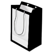 かわいいビジネスショッピングブラック ミディアムペーパーバッグ (裏面アングル)