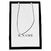 かわいいビジネスショッピングブラック ミディアムペーパーバッグ (正面)