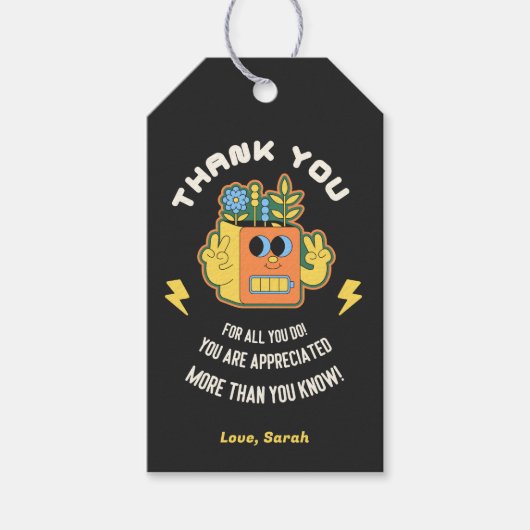 かわいいビジネスチームの従業員の同僚への感謝 ギフトタグ (正面)