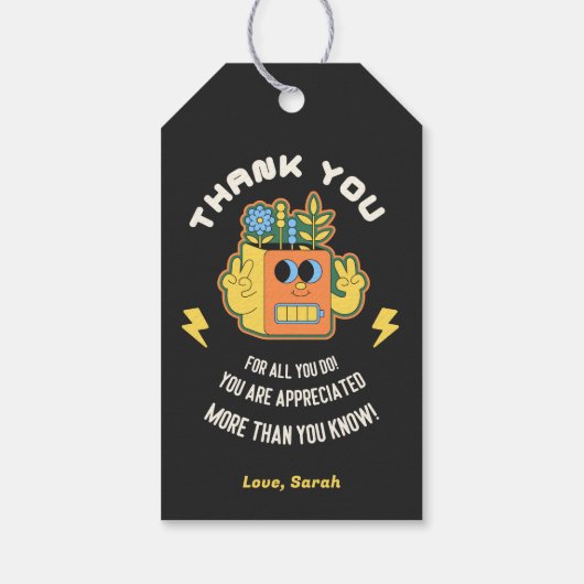 かわいいビジネスチームの従業員の同僚への感謝 ギフトタグ (裏面)