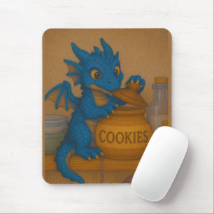 かわいいビックアイベビーブルーストームドラゴンクッキーファンタジー マウスパッド