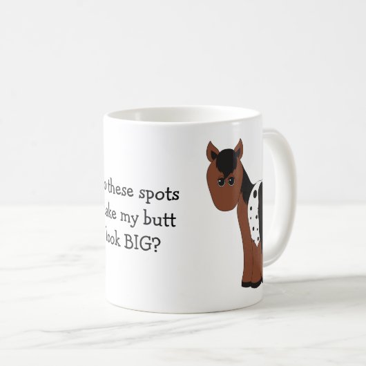 かわいいビッグお尻ブランケットおもしろいアパルーサアッピーホース コーヒーマグカップ (正面右)