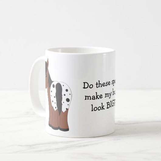 かわいいビッグお尻ブランケットおもしろいアパルーサアッピーホース コーヒーマグカップ (正面左)