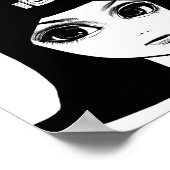 かわいいビッグアイウィッチガール顔ファンタジーおとぎ話アート ポスター (角)