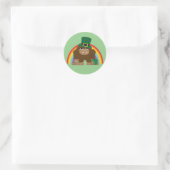かわいいビッグフットLeprechaun ラウンドシール (バッグ)