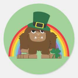 かわいいビッグフットLeprechaun ラウンドシール