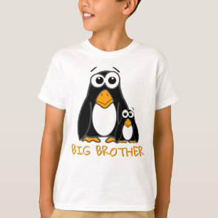 かわいいビッグブラザーペンギン兄弟姉妹おもしろい漫画 Tシャツ