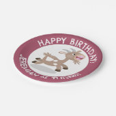 かわいいビリーヤギの漫画のパーソナライズされた誕生日 ペーパープレート (アングル)