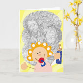 かわいいビンキーベビーのフォトカード カード (黄色い花)