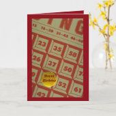 かわいいビンゴのテーマのバースデー・カード カード (黄色い花)