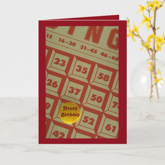 かわいいビンゴのテーマのバースデー・カード カード (黄色い花)