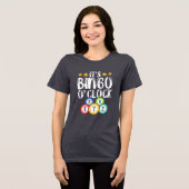 かわいいビンゴ時計ワードアート トライブレンドTシャツ (正面全面)