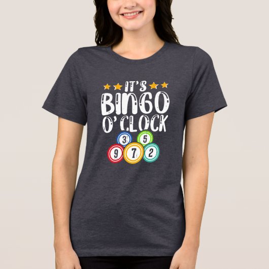 かわいいビンゴ時計ワードアート トライブレンドTシャツ (正面)