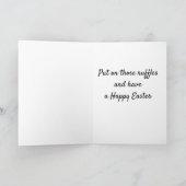 かわいいビンテージのイースターガール、フリルが多すぎる、イースター シーズンカード (内部)