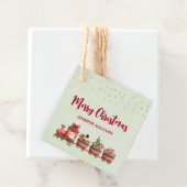 かわいいビンテージのクリスマストレインとおもちゃ フェイバータグ (インサイチュ)