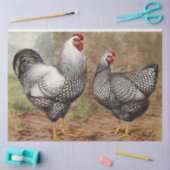 かわいいビンテージのニワトリとめんどりのパーティ 薄葉紙 (クラフト)