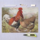 かわいいビンテージのニワトリの雌鳥のパーティー カントリー 薄葉紙 (クラフト)