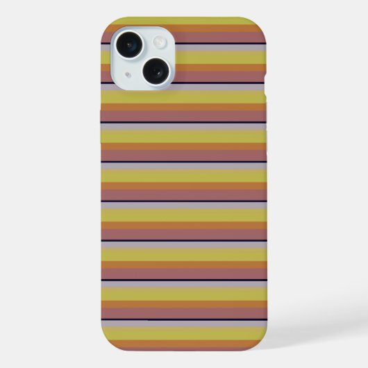 かわいいビンテージカラーストライプ iPhoneケース (裏面)