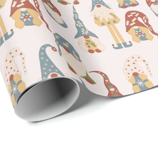 かわいいビンテージクリスマススウェーデンの格言パターン ラッピングペーパー (ロールコーナー)