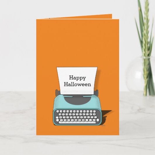 かわいいビンテージタイプライター ハッピーハロウィンカード カード (正面)