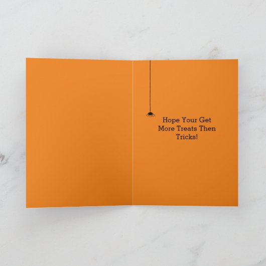 かわいいビンテージタイプライター ハッピーハロウィンカード カード (内部)