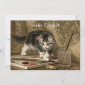 かわいいビンテージ子猫アート 名前とメッセージ (正面)