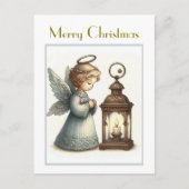 かわいいビンテージ クリスマスの天使 ポストカード (正面)