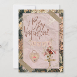 かわいいビンテージ スクラップブック バレンタインデーのカード シーズンカード