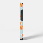 かわいいビンテージ フラワー 蝶柄 iPhoneケース (左側面)