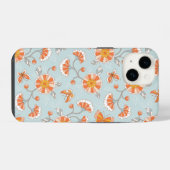 かわいいビンテージ フラワー 蝶柄 iPhoneケース (裏面横)