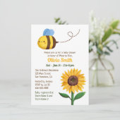 かわいいビーとひまわりベビーシャワー招待状 招待状 (スタンド正面)