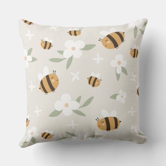かわいいビーとフローラ装飾用クッション クッション (裏面)