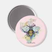 かわいいビーとレインボーウォッシュマグネット マグネット (正面/裏面)