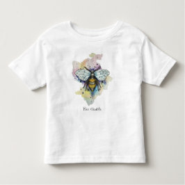 かわいいビーとレインボーウォッシュTシャツ トドラーTシャツ