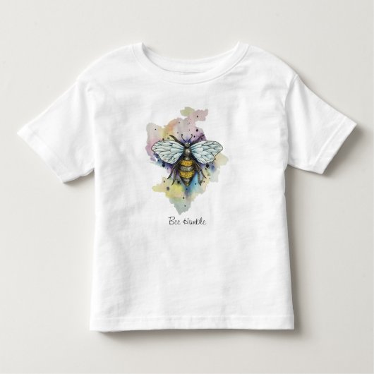 かわいいビーとレインボーウォッシュTシャツ トドラーTシャツ (正面)