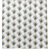 かわいいビーとレインボー洗いシャワーカーテン シャワーカーテン (正面)