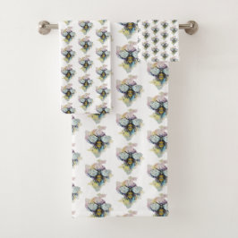 かわいいビーとレインボー洗いバスタオルセット バスタオルセット