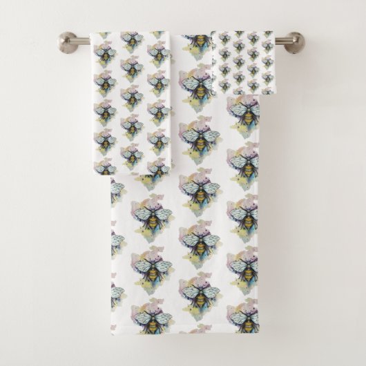 かわいいビーとレインボー洗いバスタオルセット バスタオルセット (インサイチュ)