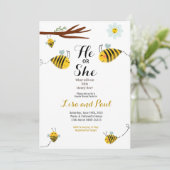 かわいいビーと彼女のジェンダー発表招待状 招待状 (スタンド正面)