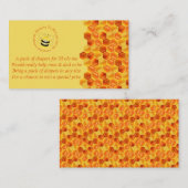 かわいいビーをテーマにした赤ちゃんシャワーおむつラッフルカード エンクロージャーカード (正面/裏面)