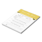 かわいいビーアドバイスと予測ベビーシャワーゲームN ノートパッド (回転)