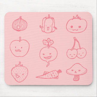 かわいいビーガンの生命落書きの芸術のマウスパッド マウスパッド