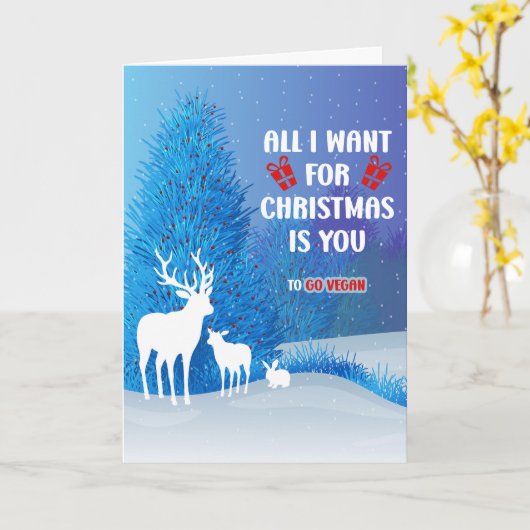 かわいいビーガンクリスマスカード カード (黄色い花)