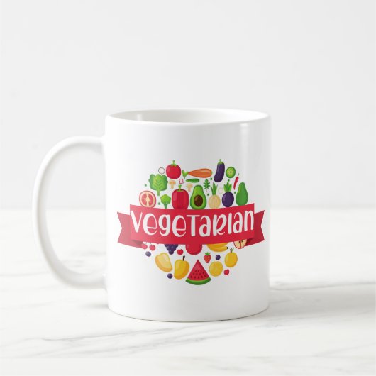 かわいいビーガンベジタリアンおもしろい引用文マグカップ コーヒーマグカップ (左)