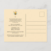 かわいいビーガールの誕生日パーティー インビテーションポストカード (裏面)