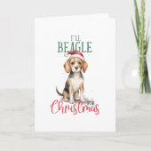 かわいいビーガールクリスマスハッピーホリデーおもしろい シーズンカード (正面)