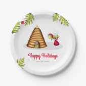 かわいいビークリスマス ペーパープレート (正面)