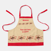 かわいいビーグルの子犬とハート パーソナライズされた エプロン (正面)