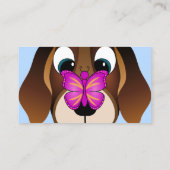 かわいいビーグルの子犬と蝶の獣医 名刺 (裏面)